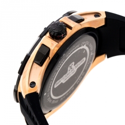 Pre Owned Bernhard H. Mayer Black Rose Gold Plated Steel Victor Chronograph Men's Wristwatch 50 mm