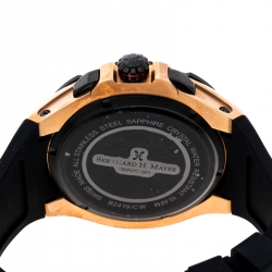 Pre Owned Bernhard H. Mayer Black Rose Gold Plated Steel Victor Chronograph Men's Wristwatch 50 mm
