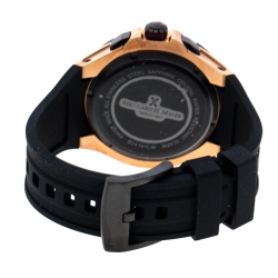Pre Owned Bernhard H. Mayer Black Rose Gold Plated Steel Victor Chronograph Men's Wristwatch 50 mm