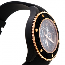 Pre Owned Bernhard H. Mayer Black & Rose Gold Plated Stainless Steel Hugo Chronograph Men's Wristwatch 48 mm