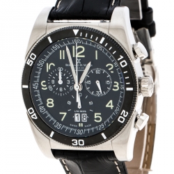 Pre Owned Bernhard H. Mayer Black Stainless Steel Chronomax Men's Wristwatch 41 mm
