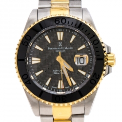Bernhard H. Mayer Grey Carbon Fiber Two-Tone Stainless Steel Nauticus Royale III Men's Wristwatch 45 mm
