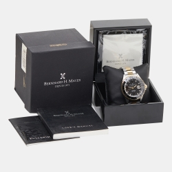 Pre Owned Bernhard H. Mayer Black Two-Tone Stainless Steel Nauticus Royale II Men's Wristwatch 45 mm