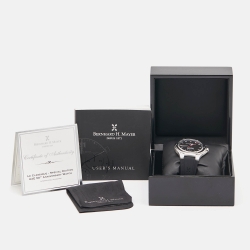 Bernhard H. Mayer Black Stainless Steel Rubber Le Classique UAE 50th Anniversary BH53P/CW Men's Wristwatch 42 mm
