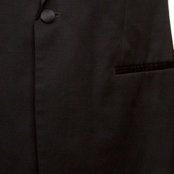 Pre Owned Boss by Hugo Boss Black Wool Satin Trim Detail Cary/Grant Suit L