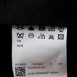 Pre Owned Boss by Hugo Boss Black Wool Satin Trim Detail Cary/Grant Suit L