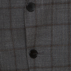 Boss by Hugo Boss Grey Plaid Checked Wool Novan/Ben Slim Fit Suit L