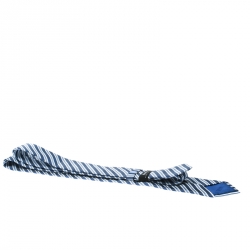 مملوكة مسبقًا ربطة عنق بوس باي هوغو بوس حرير بخطوط مائلة زرقاء 