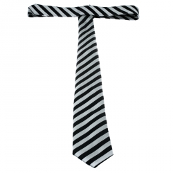 Pre Owned Boss by Hugo Boss Grey and Black Diagonal Striped Silk Tie