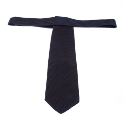 Pre Owned Boss By Hugo Boss Blue Patterend Jacquard Silk Classic Tie