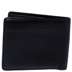 Pre Owned Boss By Hugo Boss Black Leather Bifold Wallet