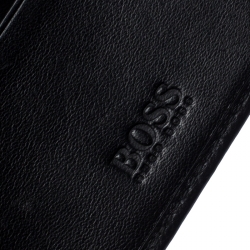 Pre Owned Boss By Hugo Boss Black Leather Bifold Wallet