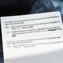 Pre Owned بنطلون بوس باي هوغو بوس قطن أزرق مخضر مفصل XL