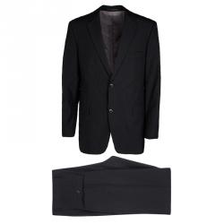 Boss by Hugo Boss Black Striped Wool Pasolini1/Movie1 Suit XL