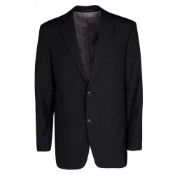 Boss by Hugo Boss Black Striped Wool Pasolini1/Movie1 Suit XL