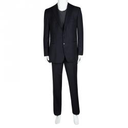 Pre Owned Boss By Hugo Boss Navy Blue Wool Pin Striped Passolini1/Movie1 Suit XL