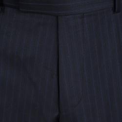 Pre Owned Boss By Hugo Boss Navy Blue Wool Pin Striped Passolini1/Movie1 Suit XL