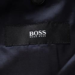 Pre Owned Boss By Hugo Boss Navy Blue Wool Pin Striped Passolini1/Movie1 Suit XL