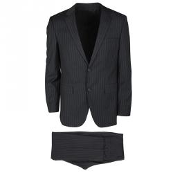Boss By Hugo Boss Grey Wool Striped The Grand/Central1 Suit M