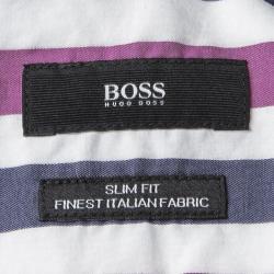 Boss By Hugo Boss Multicolor Striped Long Sleeve Slim Fit Shirt M