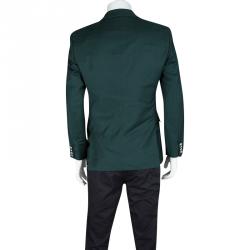 Pre Owned Boss By Hugo Boss Dark Green Wool Rod Blazer M