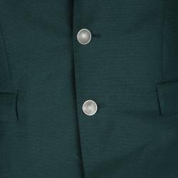 Pre Owned Boss By Hugo Boss Dark Green Wool Rod Blazer M