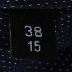 Pre Owned Boss By Hugo Boss Navy Blue Dotted Long Sleeve Slim Fit Jonnes Shirt S