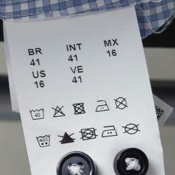 مملوكة مسبقًا قميص بوس باي هوغو بوس جوري سليم فيت قطن سترتش كاروهات أزرق وأبيض L