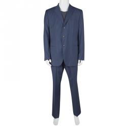 Boss By Hugo Boss Blue Striped Wool The Who/Sharp Suit XXL