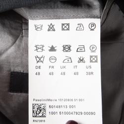 Pre Owned Boss by Hugo Boss Black Wool Regular Fit Two Button Blazer M