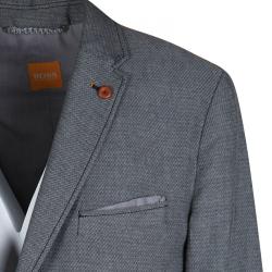 Pre Owned بليزر بوس اورانج باي هوغو بوس نمط قطن أسود ورمادي XL