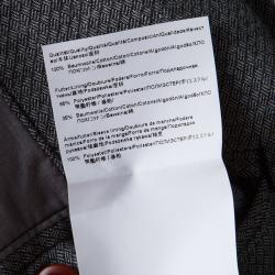 Pre Owned بليزر بوس اورانج باي هوغو بوس نمط قطن أسود ورمادي XL