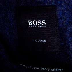 Pre Owned قميص بوس باي هوغو بوس أزرار أمامية أكمام طويلة جيرسيه ملانغ أزرق XXL