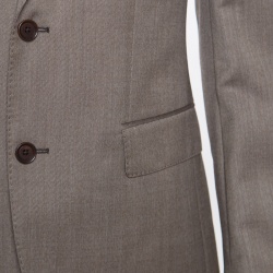 Pre Owned Boss by Hugo Boss Brown Wool Suede Elbow Patch Detail Smith Blazer M
