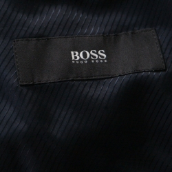 Boss By Hugo Boss Navy Blue Self Checked Wool Tailored Suit M