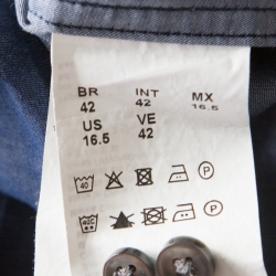 Pre Owned Boss By Hugo Boss Indigo Chambray Long Sleeve Regular Fit Shirt XL