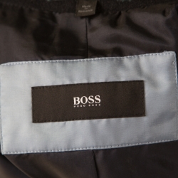 Pre Owned Boss by Hugo Boss Navy Blue Felted Wool and Cashmere Stratus Overcoat M