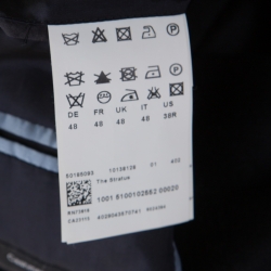 Pre Owned Boss by Hugo Boss Navy Blue Felted Wool and Cashmere Stratus Overcoat M