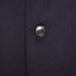 Pre Owned Boss by Hugo Boss Navy Blue Felted Wool and Cashmere Stratus Overcoat M