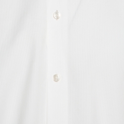 Pre Owned Boss By Hugo Boss White Self Striped Cotton Button Front Gerald Shirt 3XL