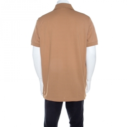 Pre Owned Boss By Hugo Boss Camel Brown Cotton Pique Short Sleeve Polo T Shirt XL