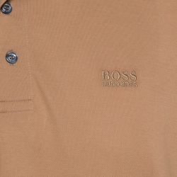 Pre Owned Boss By Hugo Boss Camel Brown Cotton Pique Short Sleeve Polo T Shirt XL