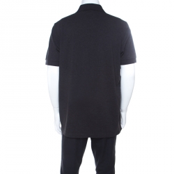 مملوكة مسبقًا تي شيرت بوس باي هوغو بوس بولو قطن بيما أكمام قصيرة رمادي داكن XL