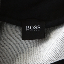 Pre Owned Boss By Hugo Boss Black & Grey Cable Knit Collar Sweatshirt M