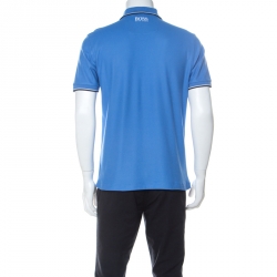 Pre Owned Boss by Hugo Boss Blue Cotton Blend GR-Peppo Pro Polo Shirt M