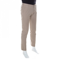 Pre Owned بنطلون شينو بوس باي هوغو بوس قصه مجسمة قطن مرن بيج M