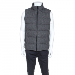 Pre Owned Boss By Hugo Boss Grey Wool Reversible Darnom2 Puffer Jacket L