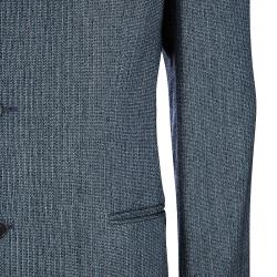 Pre Owned Boss By Hugo Boss Men's Grey Wool Striped Suit XS