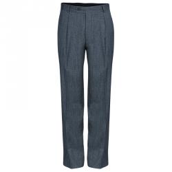 Pre Owned Boss By Hugo Boss Men's Grey Wool Striped Suit XS