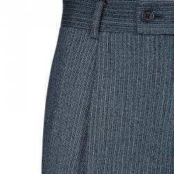 Pre Owned Boss By Hugo Boss Men's Grey Wool Striped Suit XS